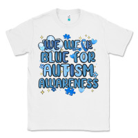 White we wear blue for autism awareness Classic Tee - MaliasSmallBusiness