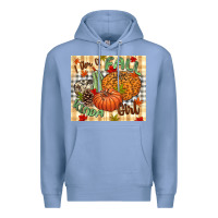 Colony Blue I am a Fall kinda girl pumpkin Fall Premium Hoodie - NancyCooperArtShop