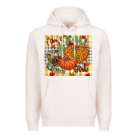 Pale Pink I am a Fall kinda girl pumpkin Fall Premium Hoodie - NancyCooperArtShop