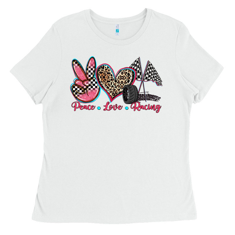 Peace Love Racing Ladies Tee by Zillion Design Studio | Teevron