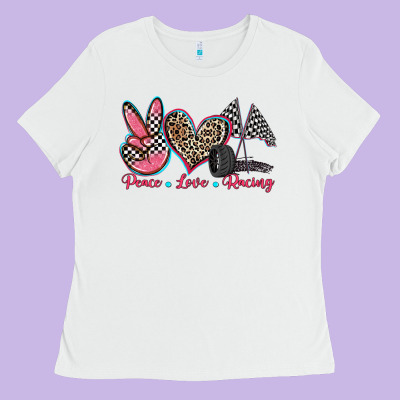 Peace Love Racing Ladies Tee Designed By Zillion Design Studio