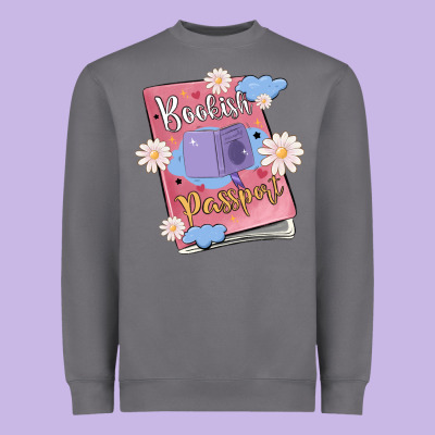 Bookish Passport Heavyweight Sweatshirt Designed By Maliassmallbusiness