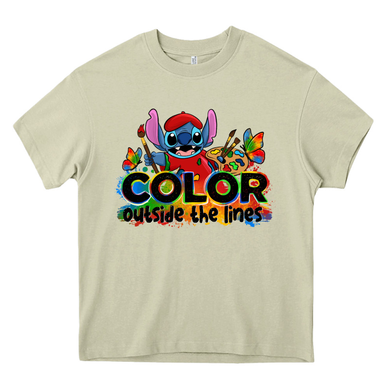 Color Outside The Lines Autism Stitch Heavy Core Tee by Zillion Design Studio | Teevron