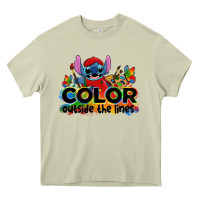 Mossy color outside the lines autism stitch Heavy Core Tee - Zillion Design Studio