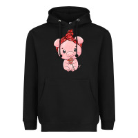 Black cute pig Heavyweight Hoodie - texasbilliewilder