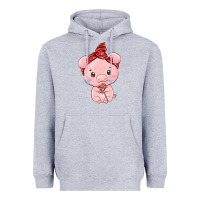 Heather Grey cute pig Heavyweight Hoodie - texasbilliewilder
