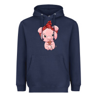 Navy cute pig Heavyweight Hoodie - texasbilliewilder