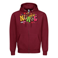 Burgundy mexican spanish nurse Zipper Hoodie - LillyAllenDesigns