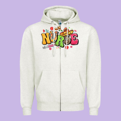 Mexican Spanish Nurse Zipper Hoodie Designed By Lillyallendesigns