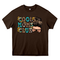 Chocolate Brown cool moms club messy bun Heavy Core Tee - Zillion Design Studio