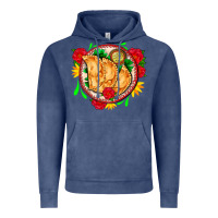 Vintage Denim empanadas plate and roses Vintage Hoodie - AdoDesignShop