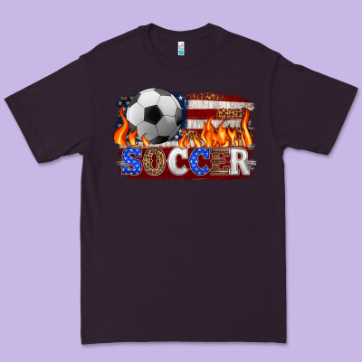 Western American Flag Soccer Premium Tee Designed By Hra Design Shop