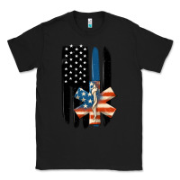 Black ems american flag Classic Tee - MaliasSmallBusiness