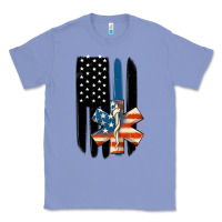 Colony Blue ems american flag Classic Tee - MaliasSmallBusiness