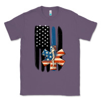 Lavender ems american flag Classic Tee - MaliasSmallBusiness