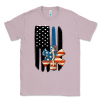Lilac ems american flag Classic Tee - MaliasSmallBusiness