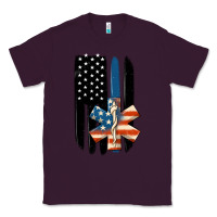 Plum ems american flag Classic Tee - MaliasSmallBusiness
