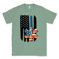 Sage ems american flag Classic Tee - MaliasSmallBusiness