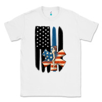 White ems american flag Classic Tee - MaliasSmallBusiness