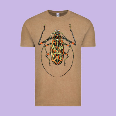 Acrocinus Beetle Illustrations Vintage Tee Designed By Lillyallendesigns