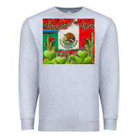 Heather Grey Mexican Flag Premium Sweatshirt - texasbilliewilder