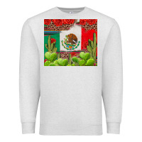 Oatmeal Heather Mexican Flag Premium Sweatshirt - texasbilliewilder