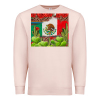 Pale Pink Mexican Flag Premium Sweatshirt - texasbilliewilder