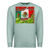 Seafoam Mexican Flag Premium Sweatshirt - texasbilliewilder