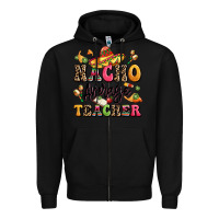 Black nacho average teacher Zipper Hoodie - LillyAllenDesigns