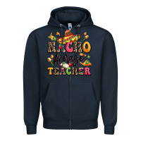 Navy nacho average teacher Zipper Hoodie - LillyAllenDesigns