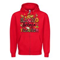 Red nacho average teacher Zipper Hoodie - LillyAllenDesigns