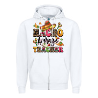 White nacho average teacher Zipper Hoodie - LillyAllenDesigns