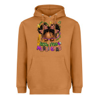 Meerkat little miss mardi gras afro messy bun kid Heavyweight Hoodie - texasbilliewilder
