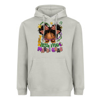 Moon Dust little miss mardi gras afro messy bun kid Heavyweight Hoodie - texasbilliewilder