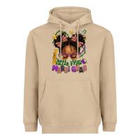 Mushroom little miss mardi gras afro messy bun kid Heavyweight Hoodie - texasbilliewilder