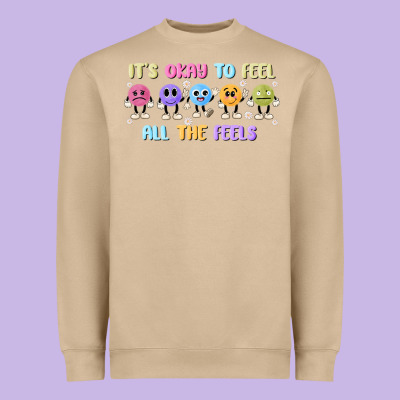 It's Okay To Feel All The Feels Heavyweight Sweatshirt Designed By Maliassmallbusiness