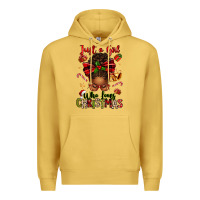 Antique Gold just a girl who loves christmas afro messy bun Premium Hoodie - texasbilliewilder