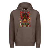 Coffee just a girl who loves christmas afro messy bun Premium Hoodie - texasbilliewilder