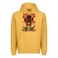 Mustard just a girl who loves christmas afro messy bun Premium Hoodie - texasbilliewilder