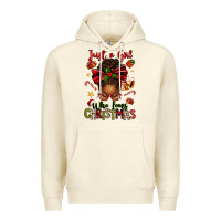 Sandshell just a girl who loves christmas afro messy bun Premium Hoodie - texasbilliewilder
