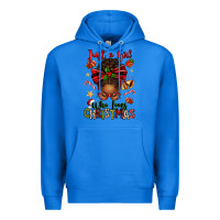 True Royal just a girl who loves christmas afro messy bun Premium Hoodie - texasbilliewilder