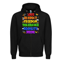 Black love respect freedom tolerance equality pride Zipper Hoodie - LillyAllenDesigns