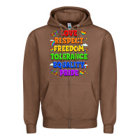 Chestnut love respect freedom tolerance equality pride Zipper Hoodie - LillyAllenDesigns