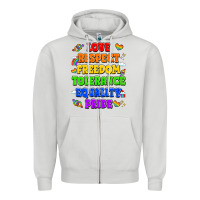 Dove Grey love respect freedom tolerance equality pride Zipper Hoodie - LillyAllenDesigns