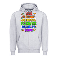 Heather Grey love respect freedom tolerance equality pride Zipper Hoodie - LillyAllenDesigns