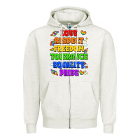 Oatmeal Heather love respect freedom tolerance equality pride Zipper Hoodie - LillyAllenDesigns