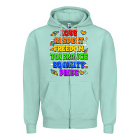 Seafoam love respect freedom tolerance equality pride Zipper Hoodie - LillyAllenDesigns