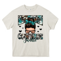Cream cowhide junkie messy bun Heavy Core Tee - Zillion Design Studio