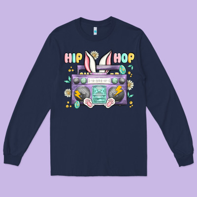 Hip Hop Easter Long Sleeve Tee Designed By Maliassmallbusiness