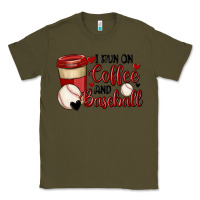 Army Green i run on coffee and baseball Classic Tee - MaliasSmallBusiness